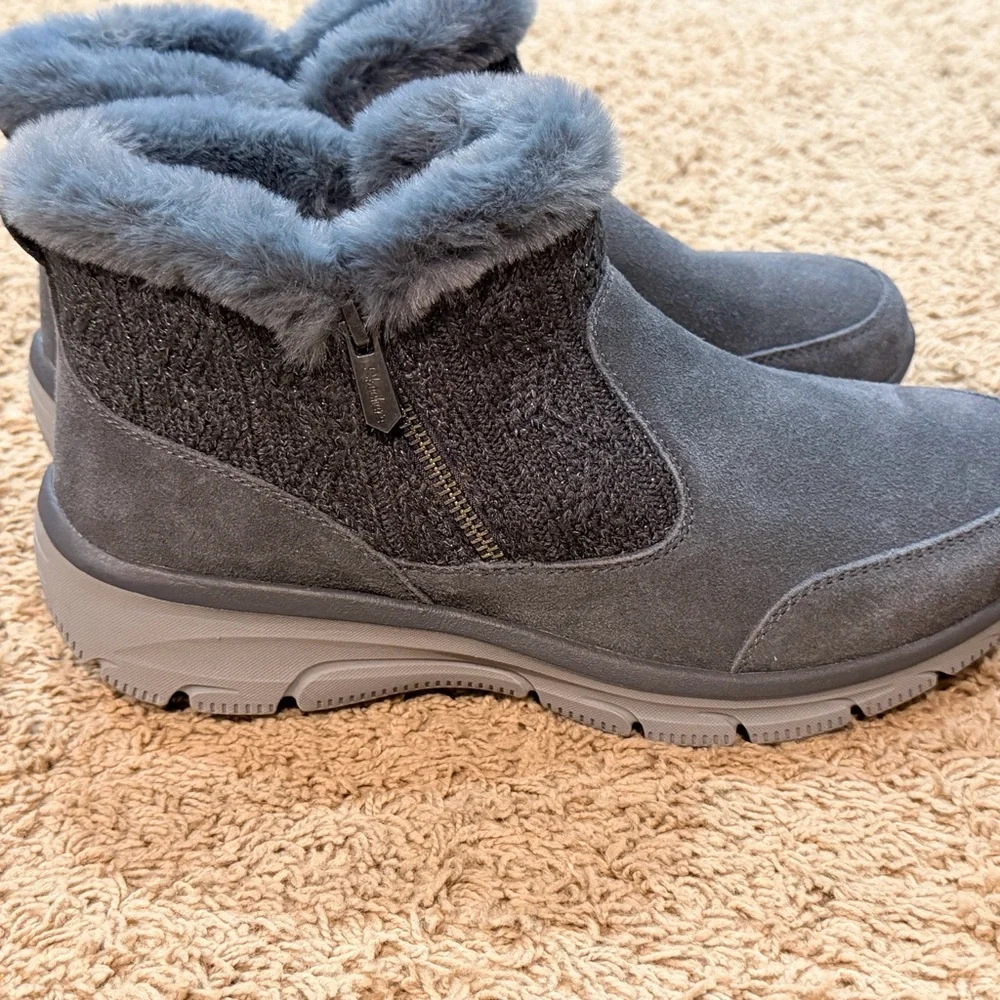 Skechers Easy Going Elemental Bliss Boots Women's 10 Grey Charcoal New